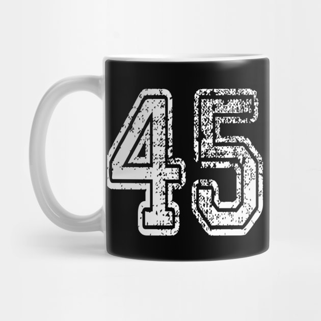 Number 45 Grungy in white by Sterling